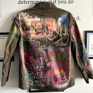 Zara graphic shirt jacket s/xs